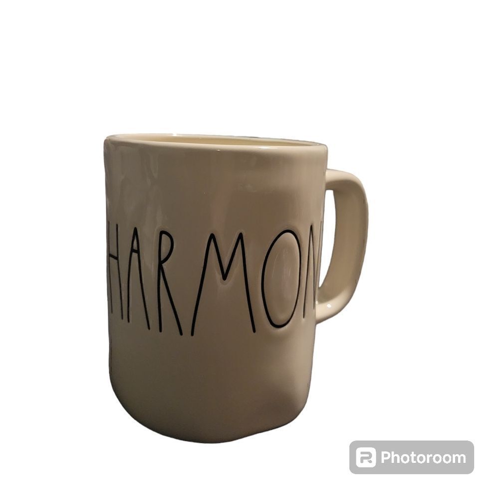 RAE DUNN "HARMONY" COFFEE CUP.  ^